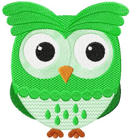 Cute owl embroidery design