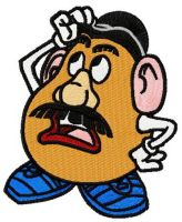 Bemused Mr. Potato Head embroidery design