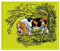 Basset Hound embroidery design