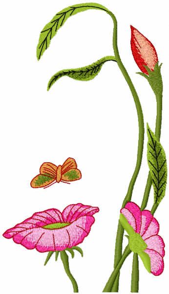 Flower lady embroidery design