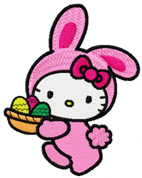Hello Kitty Happy Easter 3 machine embroidery design