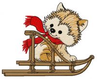 Husky embroidery design