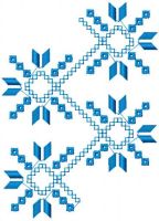 Blue border decoration free embroidery design