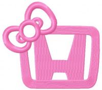 Pink Honda logo embroidery design