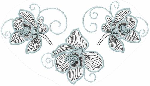 Iris tablecloth free machine embroidery design