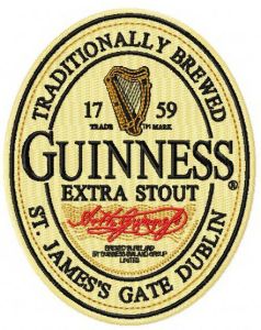 Guinness logo embroidery design