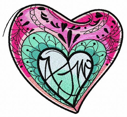 Fancy heart 2 machine embroidery design