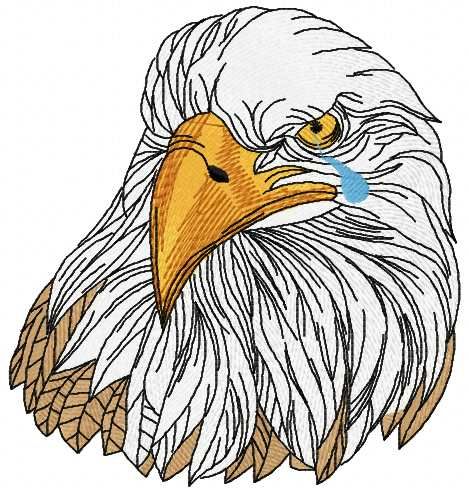White eagle embroidery design