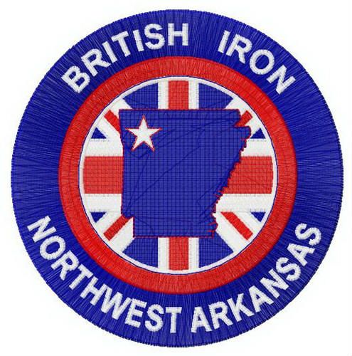 British Iron Northwest Arkansas logo machine embroidery design