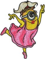 Minion dancer embroidery design