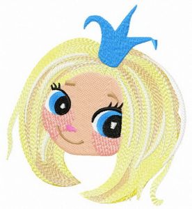 Blushing princess embroidery design