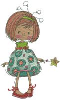 Upset girl fairy embroidery design