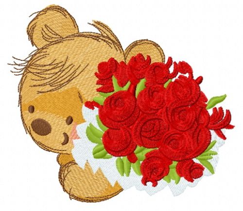 Great bouquet for my teddy 3 machine embroidery design