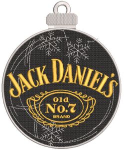 Jack Daniels Chrsitmas ball embroidery design