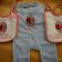 AC Milan football club logo on embroidered baby bib and romper