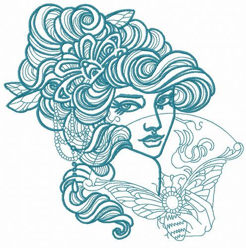 Supercilious girl 3 machine embroidery design