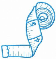 White measuring tape embroidery design