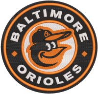 Baltimore Orioles round logo embroidery design