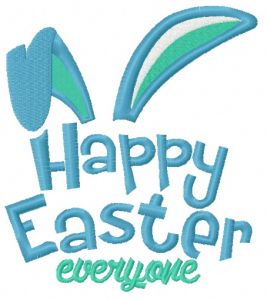 Happy Easter everyone embroidery design
