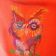 Owl in colors design on sweater embroidered
