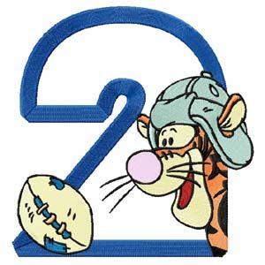 Winnie Pooh Sport Number Two embroidery design