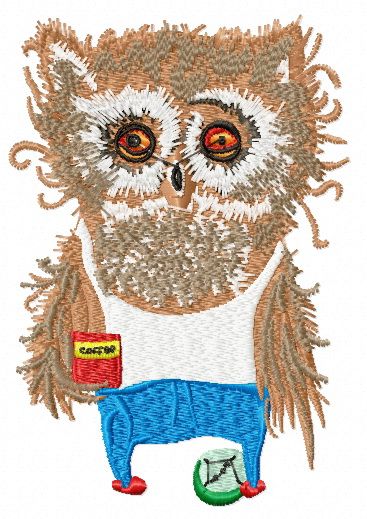 Owl's morning machine embroidery design