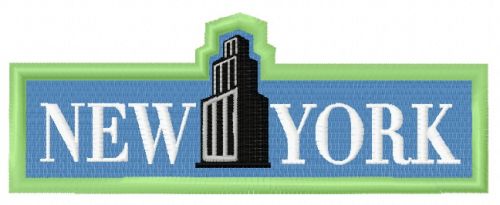 New York badge machine embroidery design