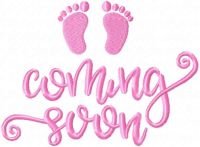 Baby coming soon free embroidery design