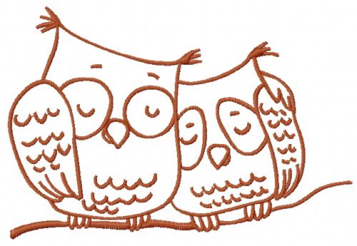 Sleepy owls 3 machine embroidery design