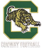 Conway football logo embroidery design