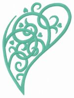 Swirl fancy leaf embroidery design