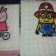 Peppa and Minion the fireman embroidered on towels