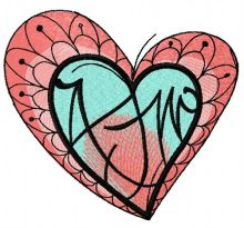 Fancy heart 4 embroidery design