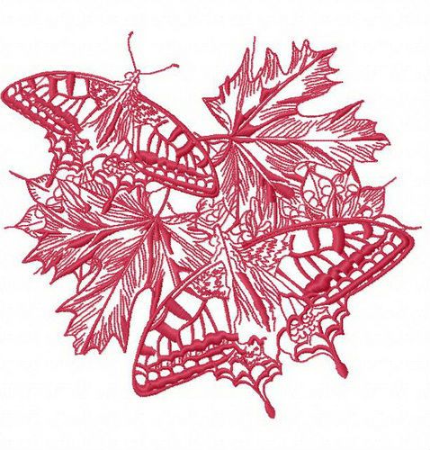 Autumn butterflies 3 machine embroidery design