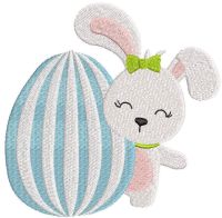 Conejo de Pascua con diseño de bordado sin huevos.