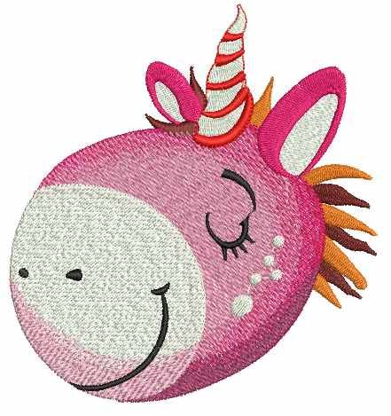 Dreamy unicorn muzzle machine embroidery design
