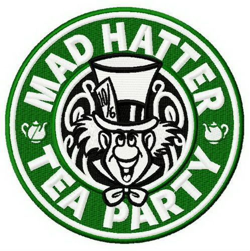 Mad hatter tea party machine embroidery design