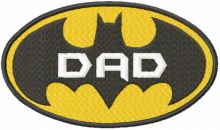 Batman Dad embroidery design
