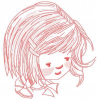 Cute girl face free embroidery design
