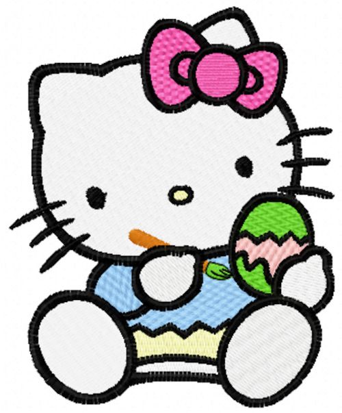 Hello Kitty Ready for Easter machine embroidery design