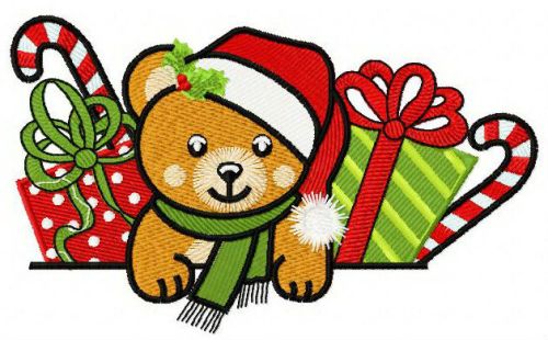 Christmas teddy bear 5 machine embroidery design