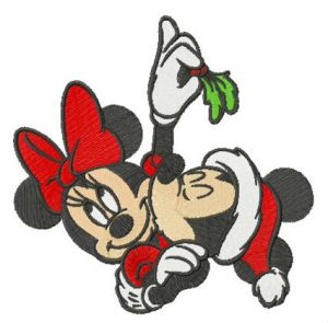 Kiss under mistletoe embroidery design