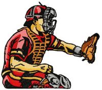 Baseball player 7 embroidery design