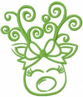 Green fawn free embroidery design