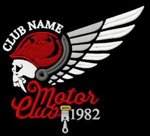 Motor club embroidery design