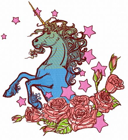 Moonlight unicorn 3 machine embroidery design