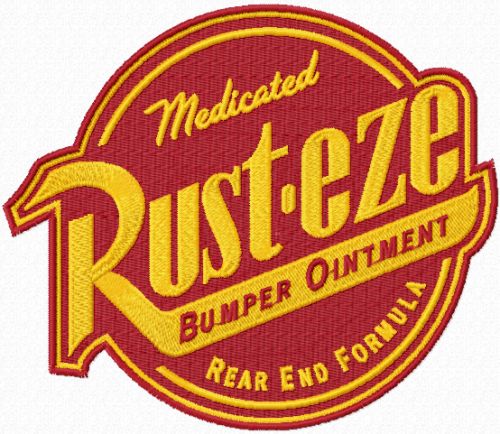 Rust-eze logo machine embroidery design