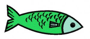 Green fish embroidery design