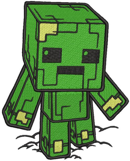 Creeper Minecraft embroidery design