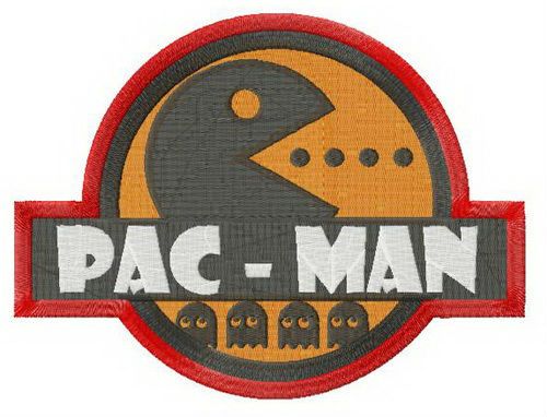 Pac-Man badge machine embroidery design